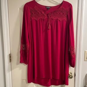 Red long blouse